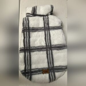 Koolaburra Plaid Dog Jacket - White and Gray